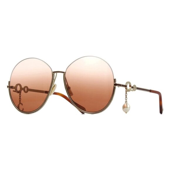Chloe Accessories - New Authentic  Chloe Sofya Gold & Brown CH0067S 002 Sunglasses With Detachable C